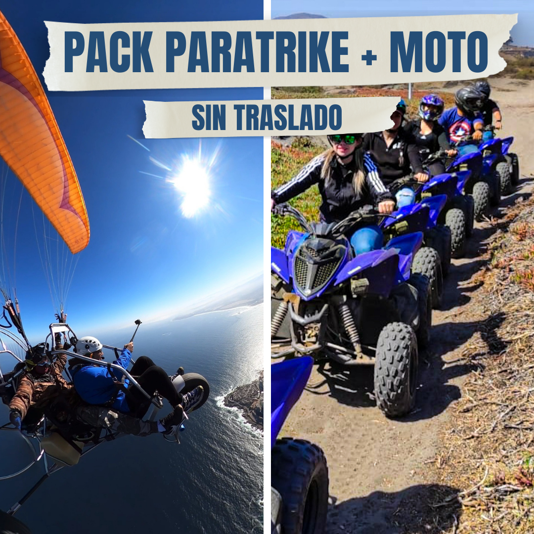 Pack Vuelo en Paratrike  con video + moto de 4 ruedas sin traslado
